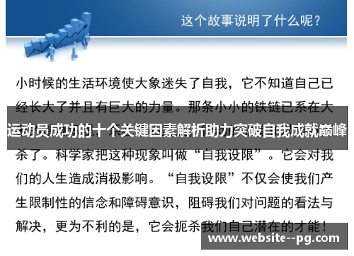 运动员成功的十个关键因素解析助力突破自我成就巅峰